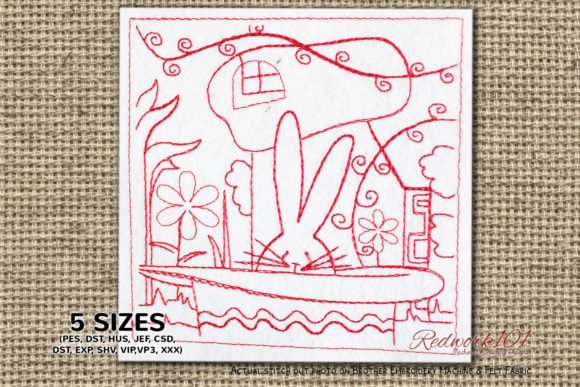 Easter Bunny with Hat Redwork: A Designer’s Review