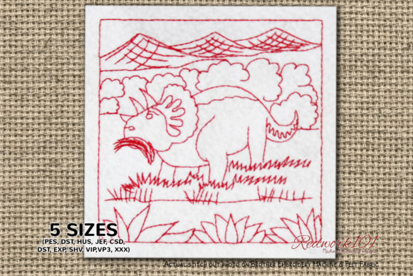 Review: Triceratops Redwork for Holiday Crafts