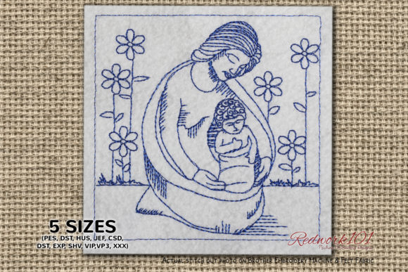 Reviewing Mary & Baby Jesus Embroidery for Etsy