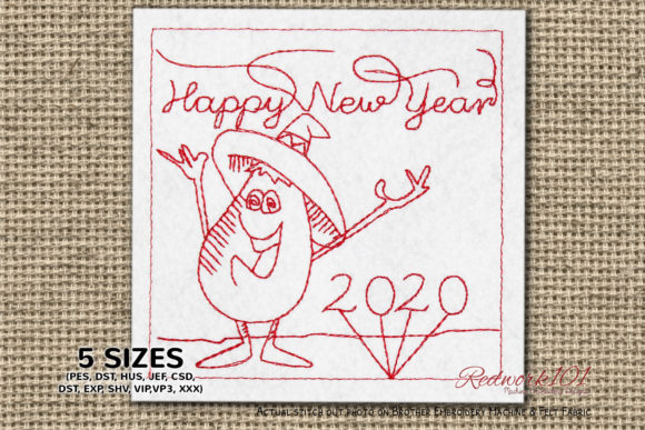 Reviewing the Happy Cartoon Eggplant Redwork
